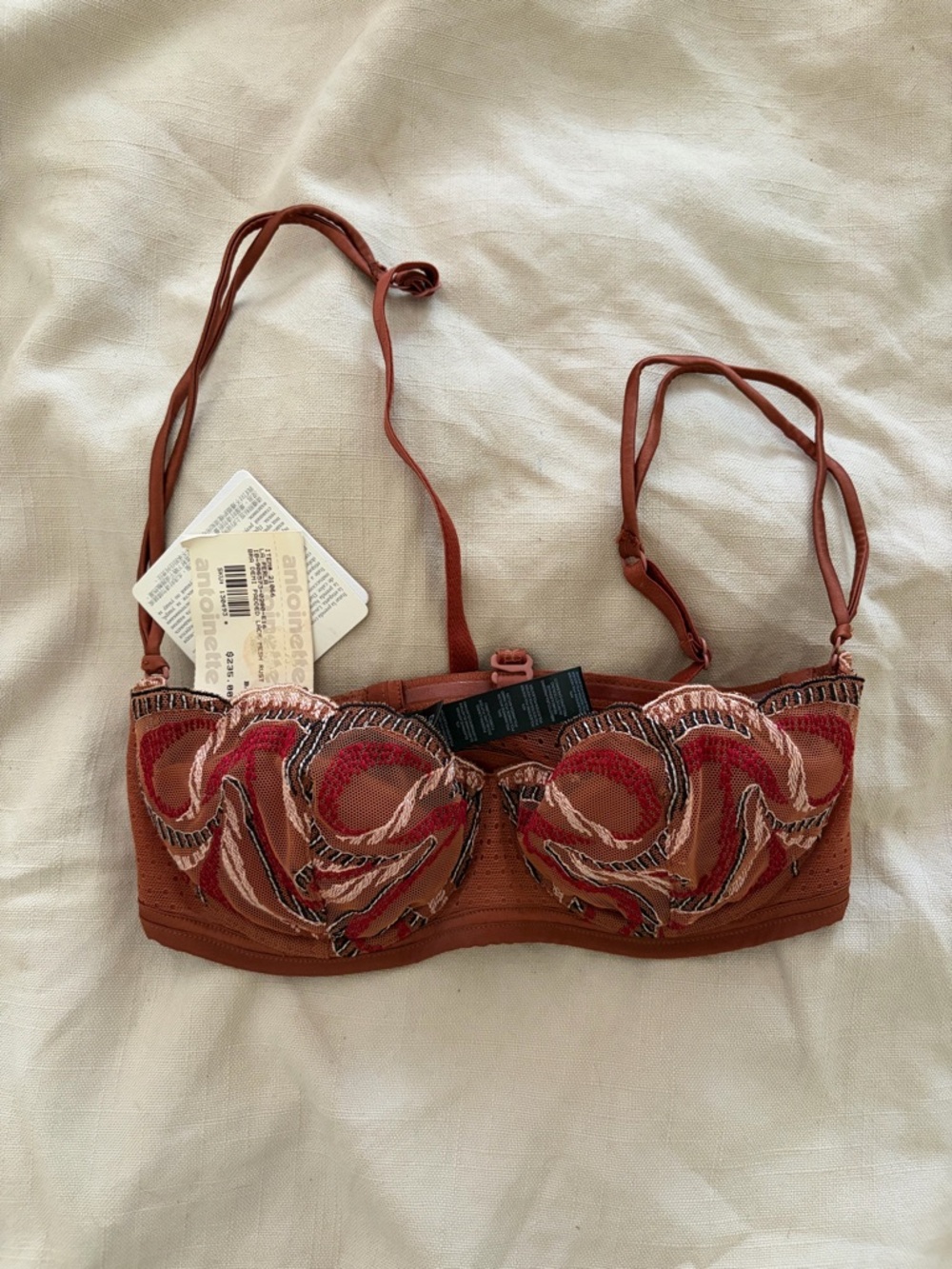 La Perla Rust Red Embroidered Balconette Bra